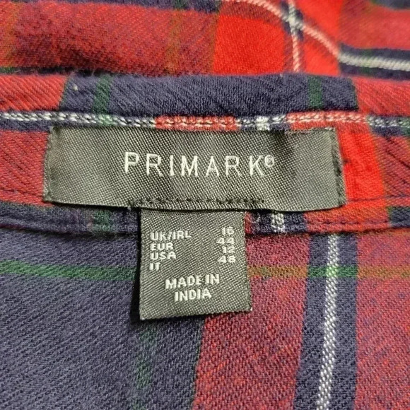 Final Price / Last Chance Item Primark Size 12 Red Blue Plaid - Picture 8 of 10